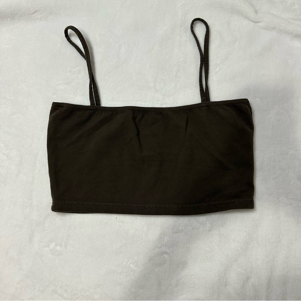 Brandy Melville Dark Brown Buttoned Crop Top.‎ Size S - Picture 3 of 6